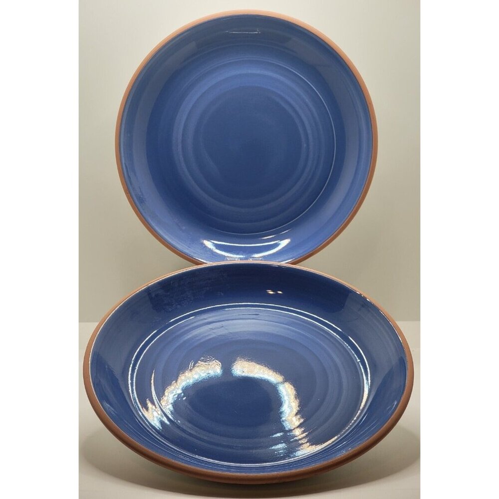 Furio Terra Cotta Trim Blue 8" Salad Plates (2)